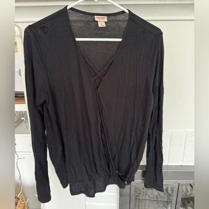 Mossimo Supply Co. Women's Black V-Neck Blouse